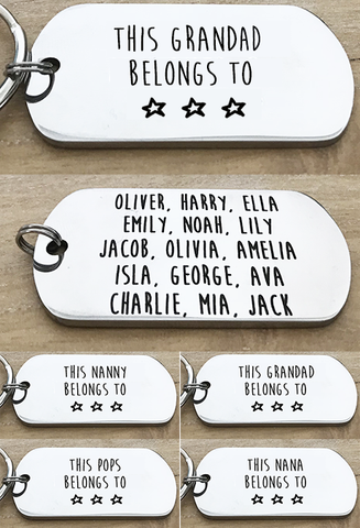 Double Sided Personalised Grandparent Keyring
