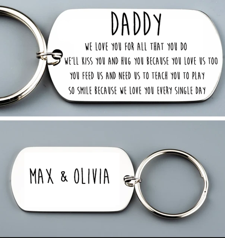 Double Sided Daddy Keyring
