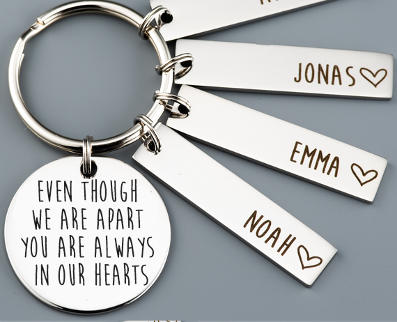 Even Though We Are Apart Custom Keyring