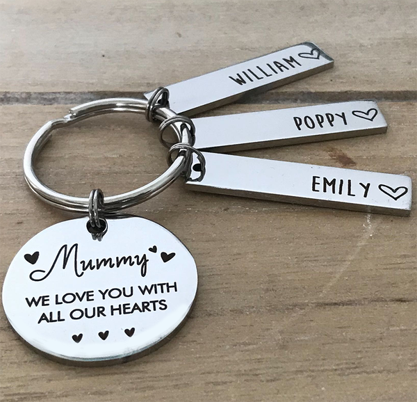 Personalised Mummy Keyring - All Our Hearts