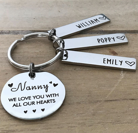 Personalised Grandmother Keyring - All Our Hearts