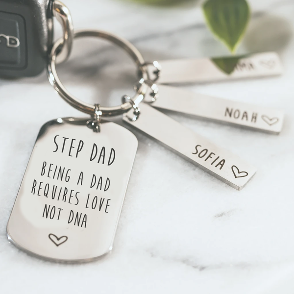 Personalised Step Dad Keyring